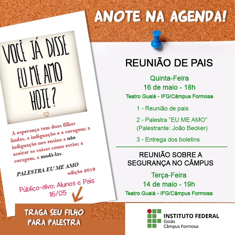 Reunião de Pais nesta quinta