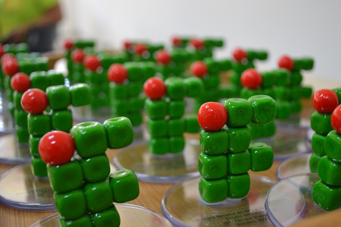 Troféus de biscuit que o servidor da Biblioteca, Eduardo Resende, confeccionou para a Gincana