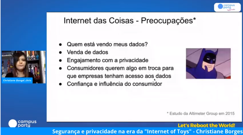 Professora do Câmpus Luziânia e tecnóloga em Redes de Comunicação, Christiane Santos, durante sua palestra na Campus Party Transire Amazônia