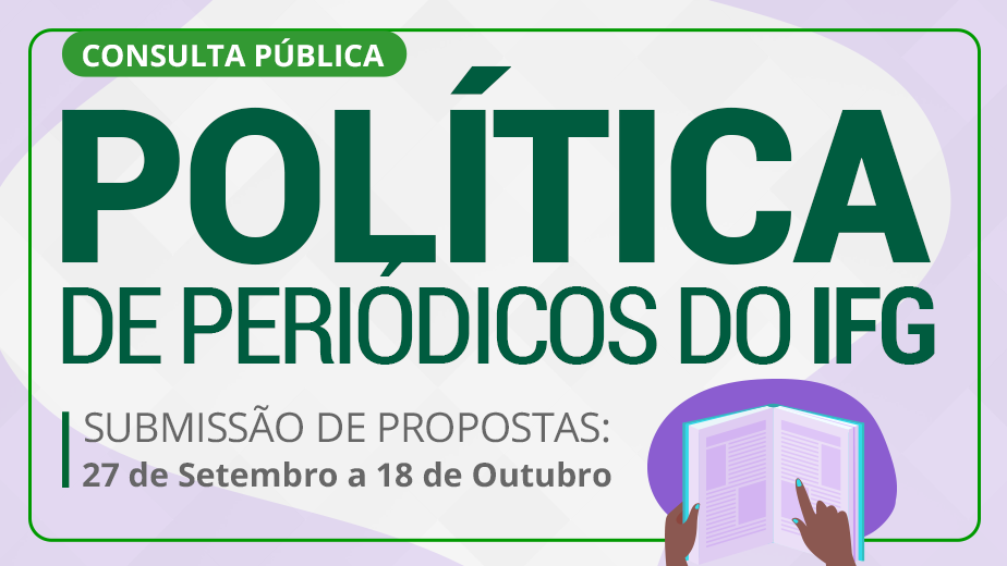 A Política de Periódicos do IFG visa aprimorar a qualidade e a visibilidade das publicações acadêmicas e científicas periódicas produzidas na Instituição 