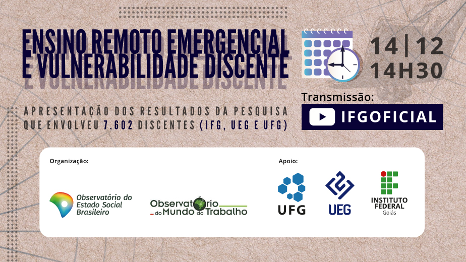 Evento online apresenta dados de pesquisa