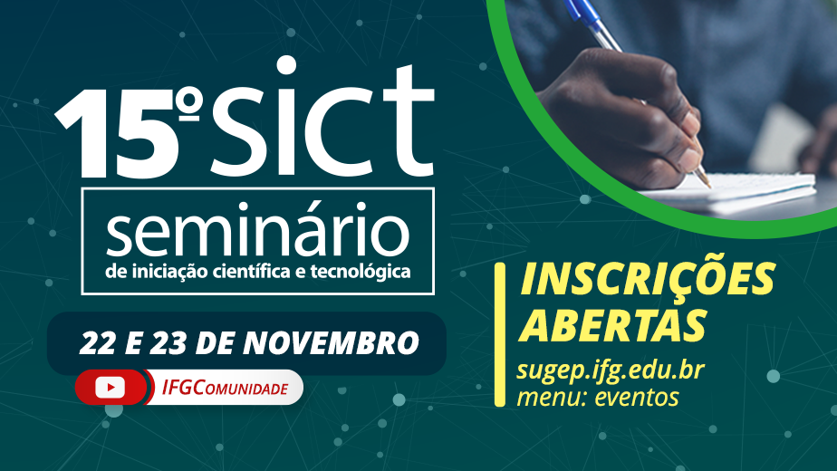 Abertas as inscrições para participação no 15º SICT 