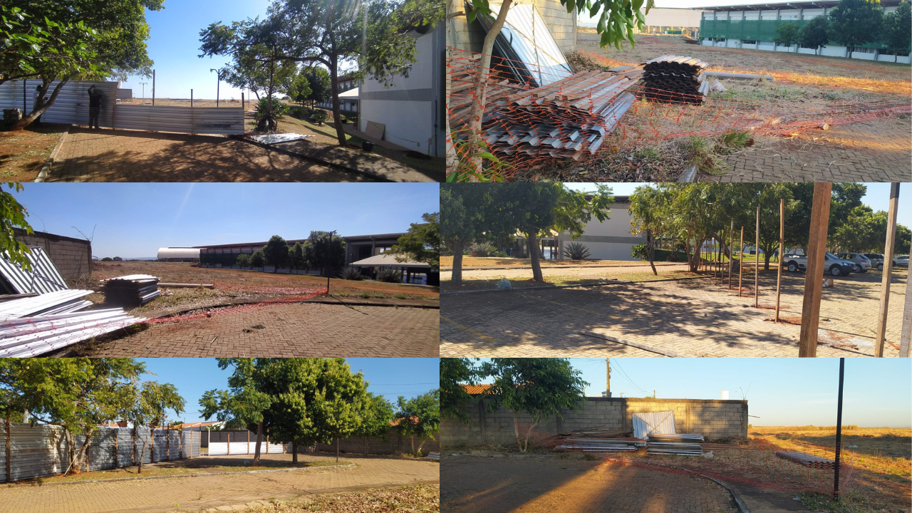 Imagens do canteiro de obras do restaurante estudantil do IFG Anápolis