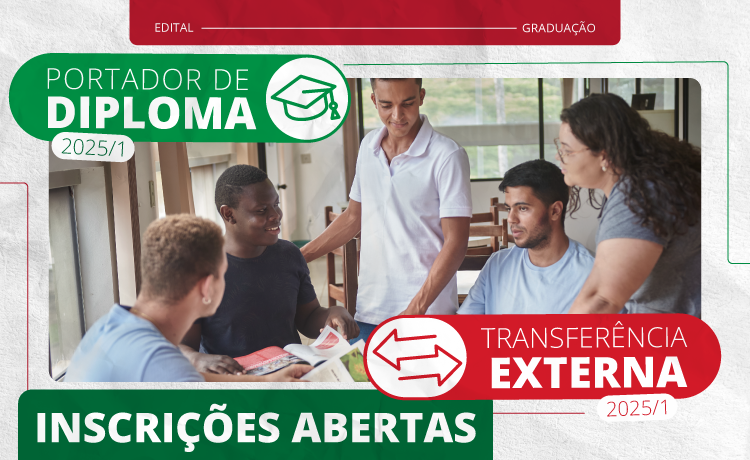 Inscrições abertas para transferências externas e para portadores de diploma